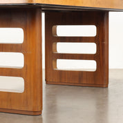 Vintage_Table_Palazzi_dell_Arte_Cant_Walnut_Glass_Italy_1940s