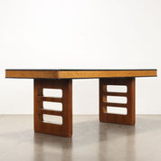 Vintage_Table_Palazzi_dell_Arte_Cant_Walnut_Glass_Italy_1940s