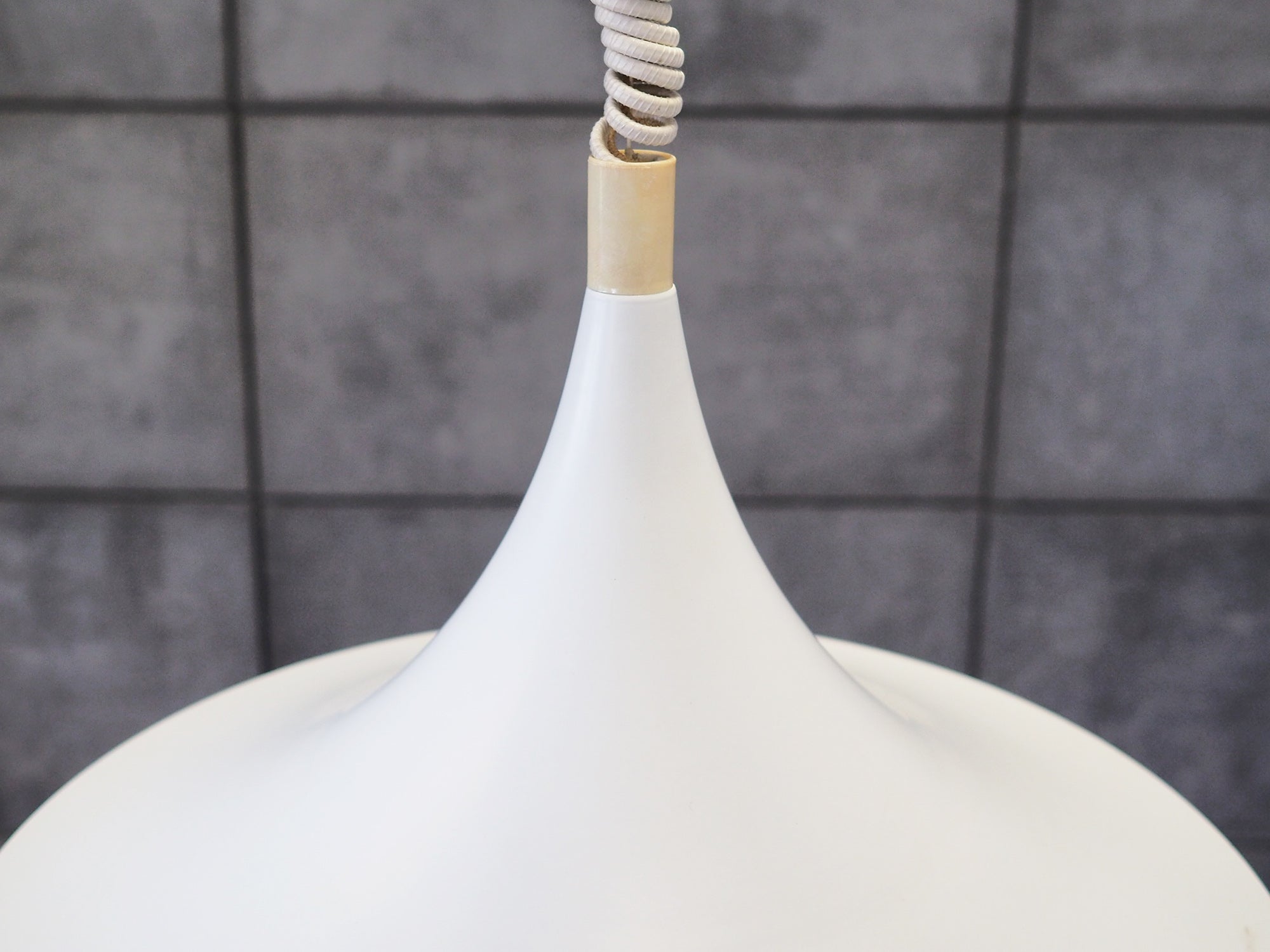 White_pendant_lamp_Danish_design_1960s_production_Denmark