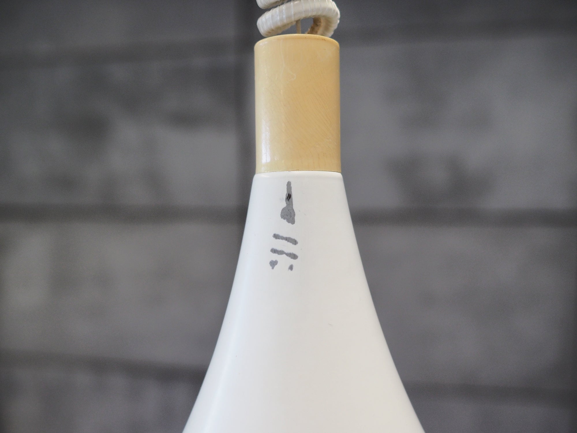 White_pendant_lamp_Danish_design_1960s_production_Denmark