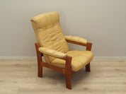 Yellow_leather_armchair_Danish_design_1960s_production_Denmark