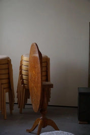 A_Round_Antique_Swedish_Folding_Table_in_Burl_Wood,_Early_19th_Century