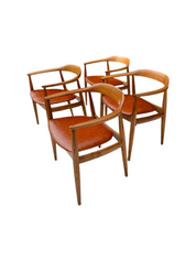 A_Set_of_4_Round_Back_Elm_Wood_Armchairs_by_Illum_Wikkelso_1960's_Denmark