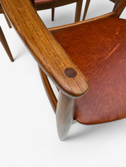 A_Set_of_4_Round_Back_Elm_Wood_Armchairs_by_Illum_Wikkelso_1960's_Denmark