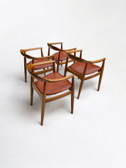 A_Set_of_4_Round_Back_Elm_Wood_Armchairs_by_Illum_Wikkelso_1960's_Denmark