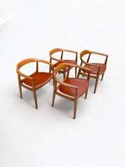 A_Set_of_4_Round_Back_Elm_Wood_Armchairs_by_Illum_Wikkelso_1960's_Denmark