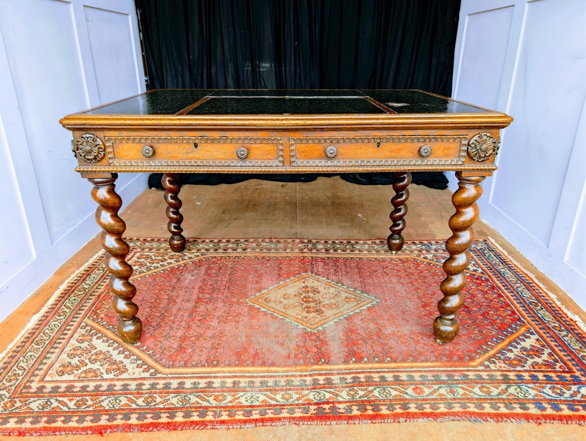 19th_Century_English_Neo_Jacobean_Oak_Architect's_Desk_with_Adjustable_Writing_Slope