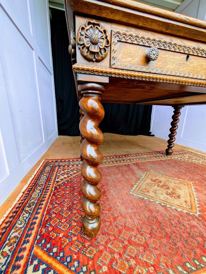 19th_Century_English_Neo_Jacobean_Oak_Architect's_Desk_with_Adjustable_Writing_Slope