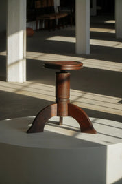 Adjustable_Danish_Art_Nouveau_Stool_in_Solid_Wood,_Early_20th_Century