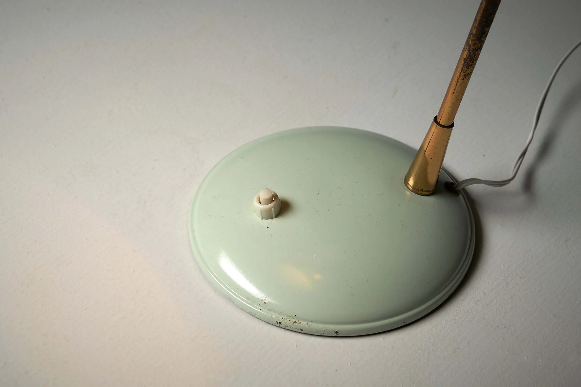 Adjustable_Table_Lamp,_Patinated_Brass_&_Green_Metal,_1950s