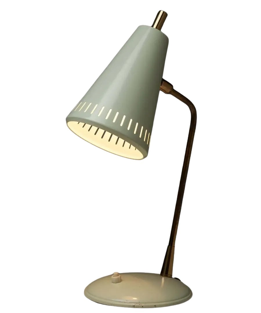 Adjustable_Table_Lamp,_Patinated_Brass_&_Green_Metal,_1950s