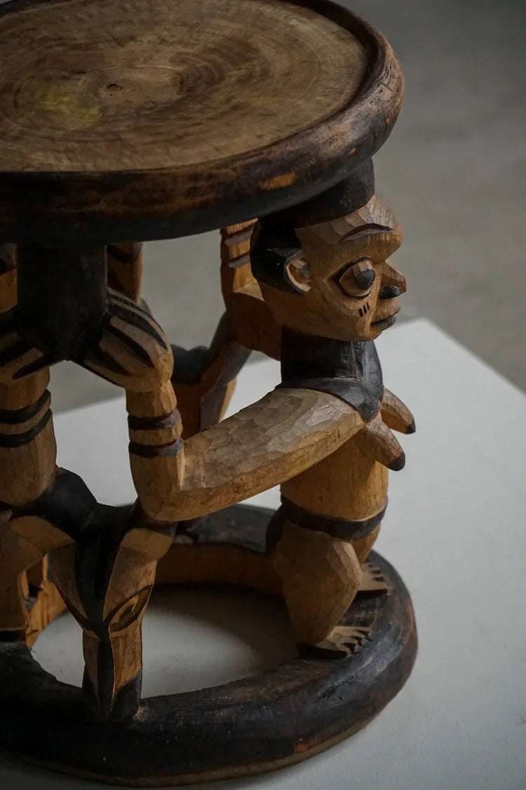 African_Hardwood_Stool_/_Tribal_Art_Piece