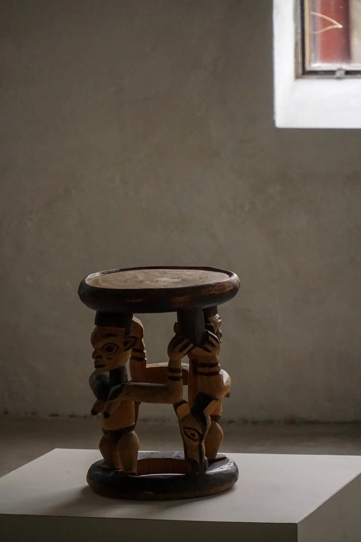 African_Hardwood_Stool_/_Tribal_Art_Piece