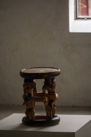 African_Hardwood_Stool_/_Tribal_Art_Piece