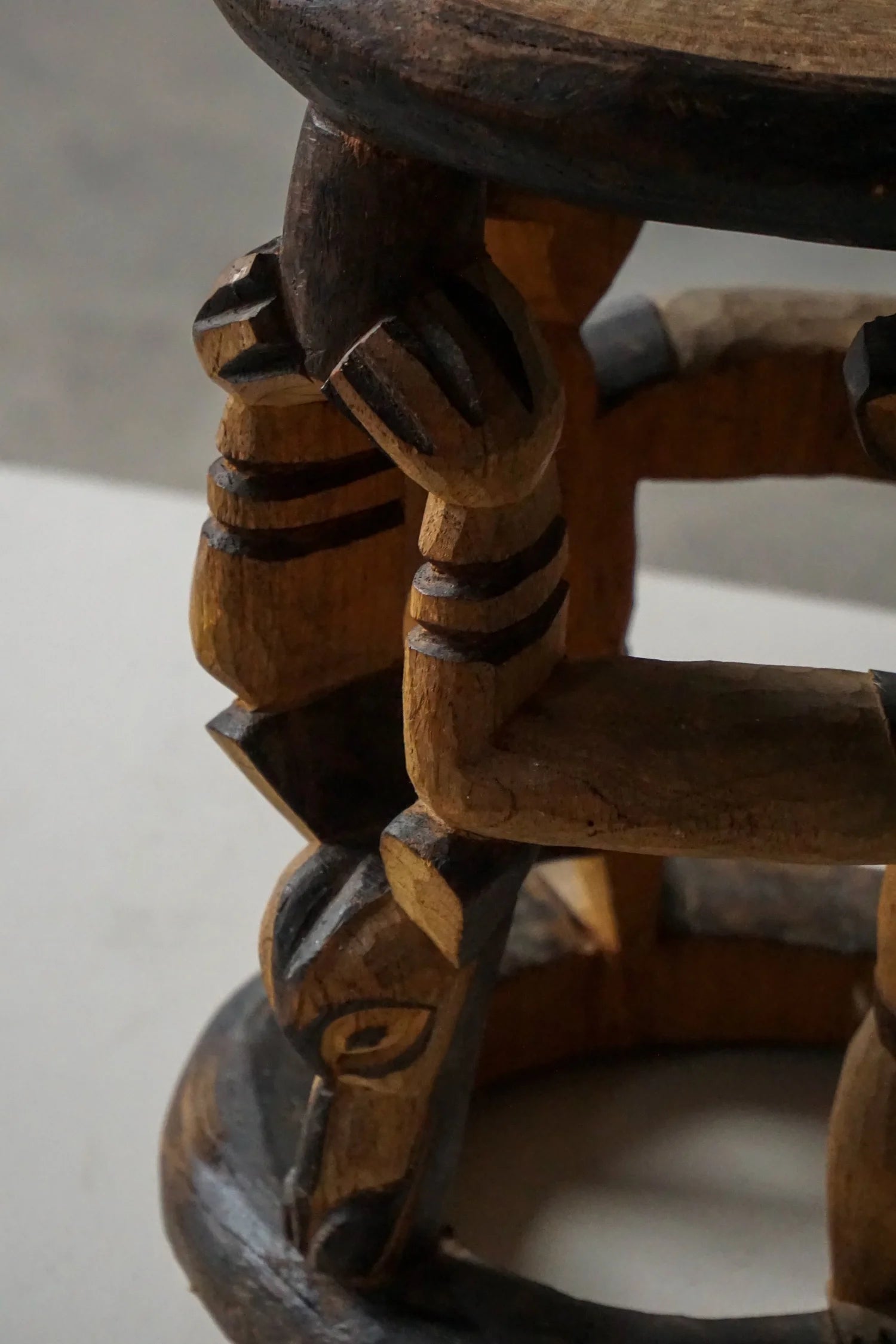 African_Hardwood_Stool_/_Tribal_Art_Piece