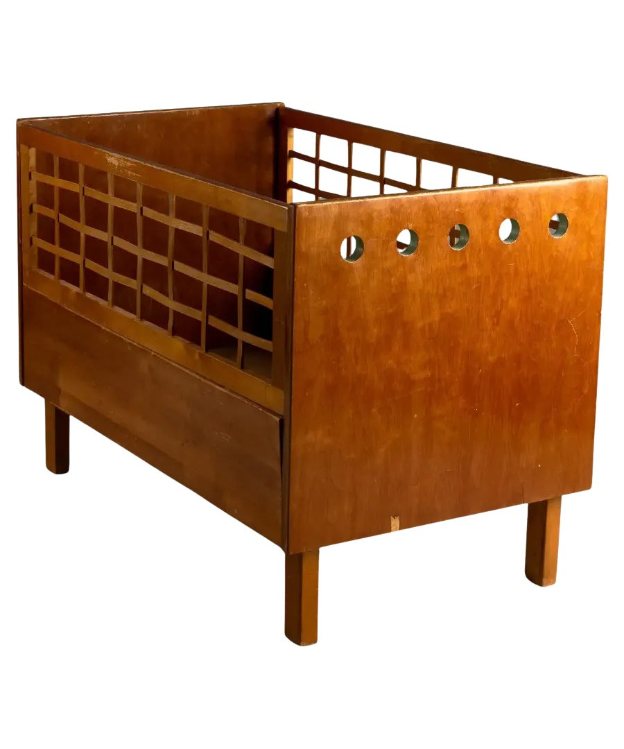 Aino_Aalto_Rare_Children’s_Extendable_Bed_with_Honey_Patina,_1930s,_Finland