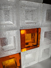 Albano_Poli_for_Poliarte_Murano_Glass_Cube_Lamp_Amber_&_Ice_1960s