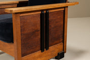 Dutch_Amsterdam_School_Oak_Lounge_Chair_with_Velvet_Upholstery