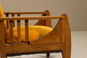 Amsterdam_School_Oak_Reclining_Armchair_with_Ochre_Upholstery