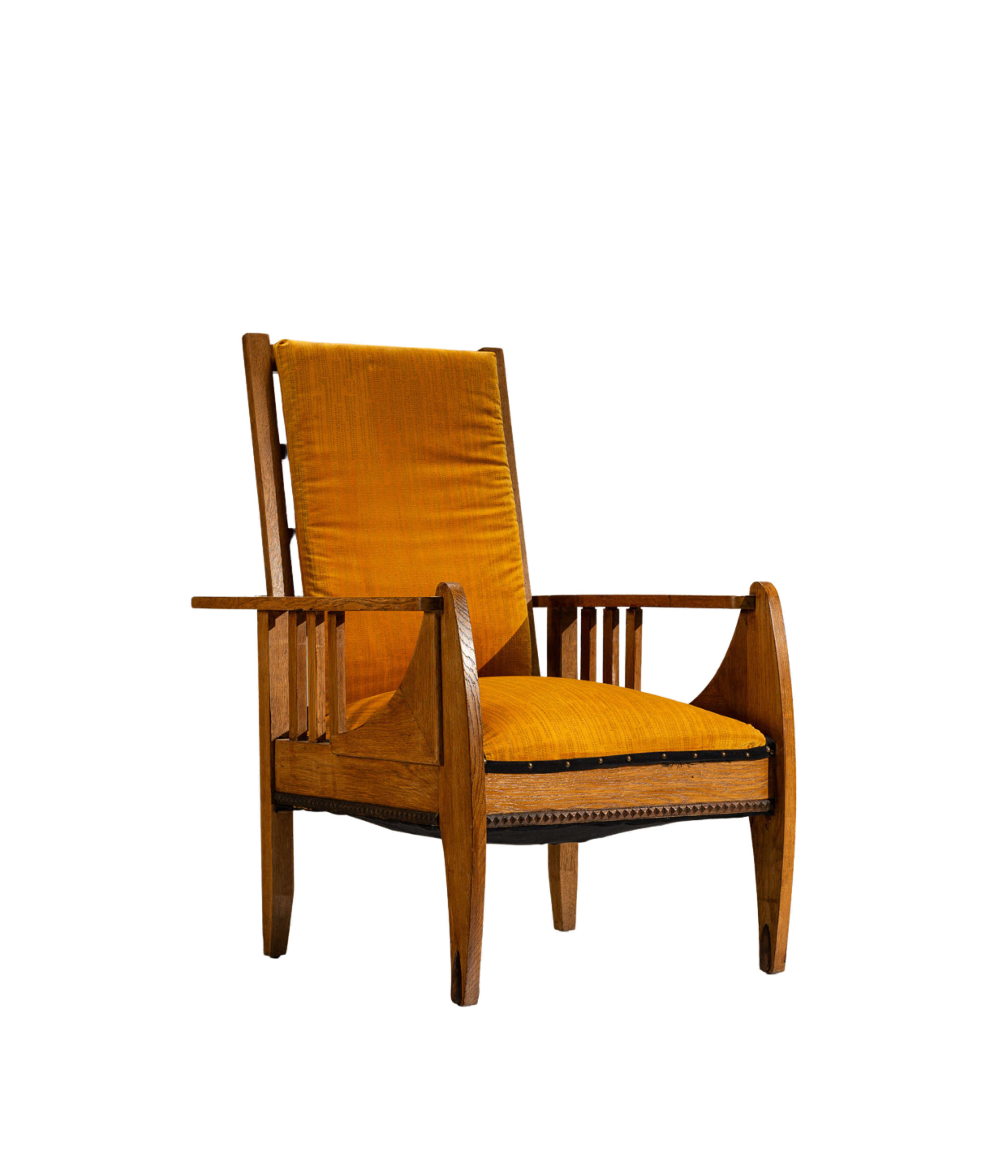 Amsterdam_School_Oak_Reclining_Armchair_with_Ochre_Upholstery