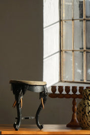 Anglo_Indian_Elephant_Stool_/_Side_Table,_Colonial_Carved_Wood_Design