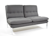 German_Modernist_Bench_in_Anthracite_Grey_Fabric_and_Chrome
