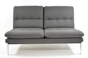 German_Modernist_Bench_in_Anthracite_Grey_Fabric_and_Chrome