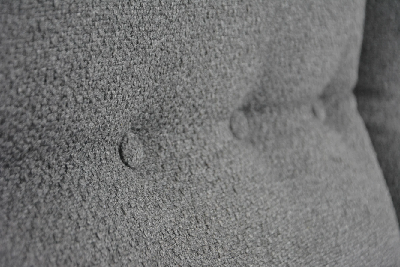 German_Modernist_Bench_in_Anthracite_Grey_Fabric_and_Chrome