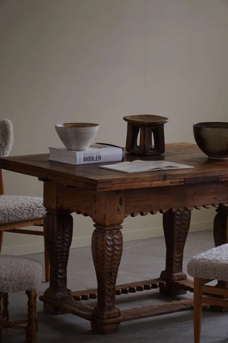 Antique_Baroque_Dining_/_Desk_Table_in_Oak,_Danish_Cabinetmaker,_19th_Century