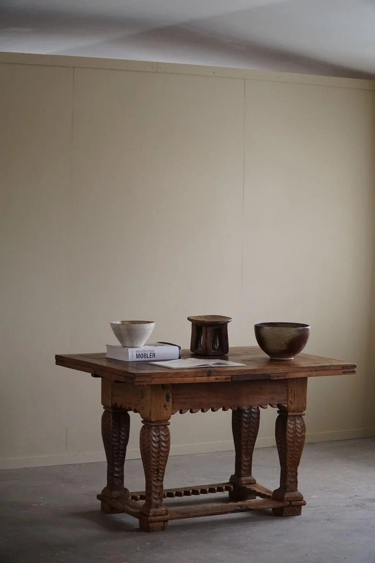 Antique_Baroque_Dining_/_Desk_Table_in_Oak,_Danish_Cabinetmaker,_19th_Century