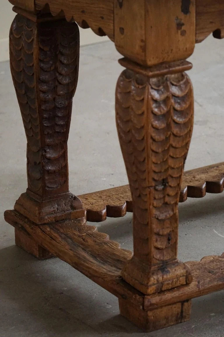 Antique_Baroque_Dining_/_Desk_Table_in_Oak,_Danish_Cabinetmaker,_19th_Century