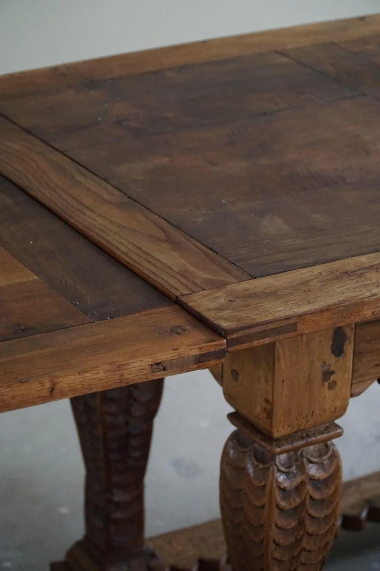 Antique_Baroque_Dining_/_Desk_Table_in_Oak,_Danish_Cabinetmaker,_19th_Century