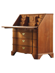 Antique_Baroque_Revival_Solid_Oak_Secretary_Bureau_with_Drop-Front_Writing_Desk,_Early_20th_Century