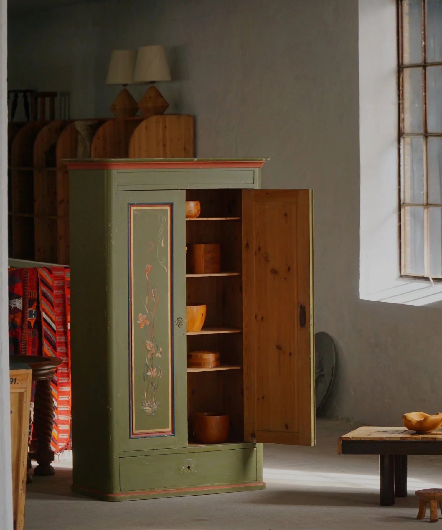 Antique_Danish_Painted_Cabinet_with_Floral_Motifs,_Scandinavian_Folk_Art_Cupboard,_19th_Century