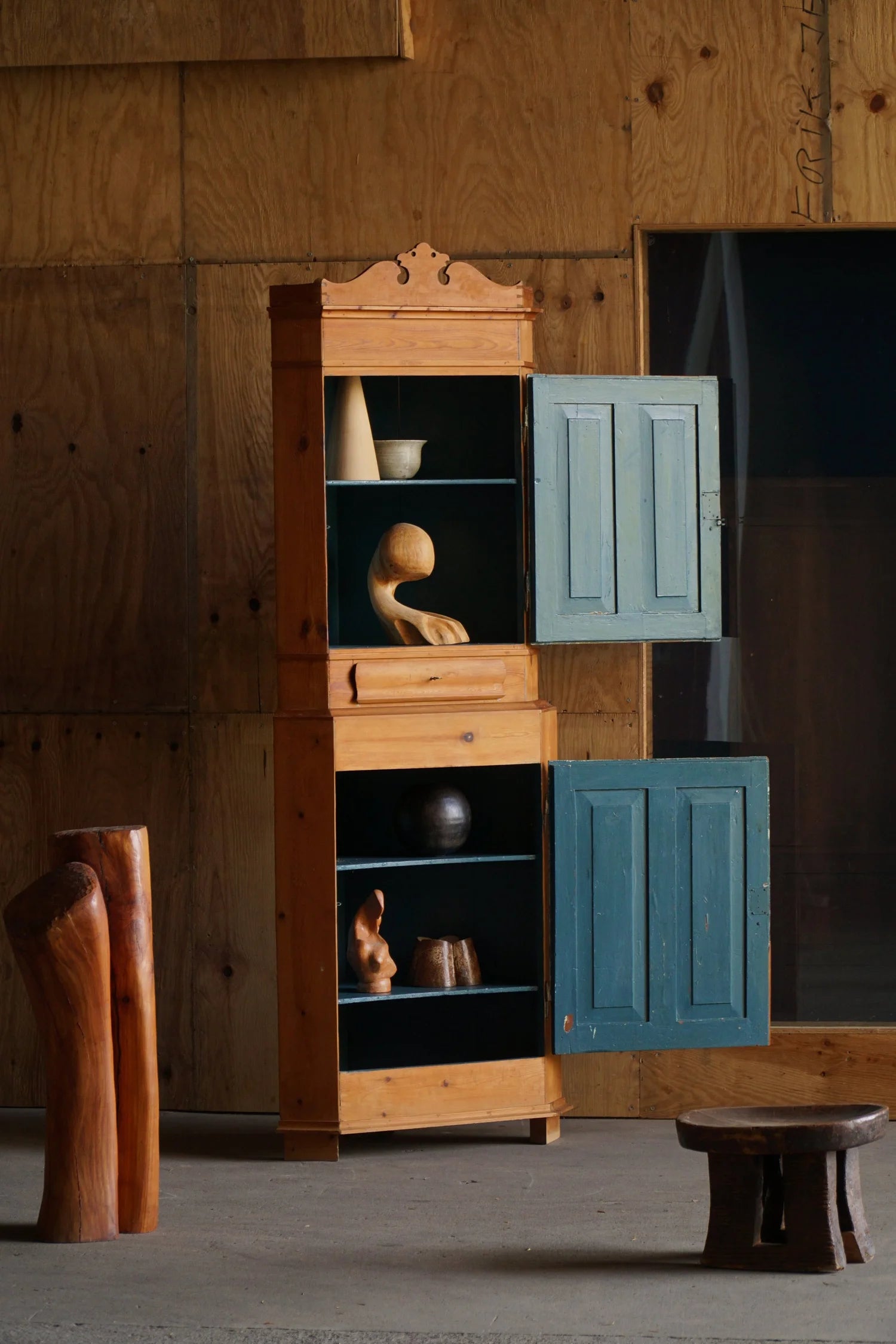 Antique_Danish_Pine_Corner_Cabinet,_Two_Part_Scandinavian_Country_Cupboard,_18th_Century