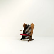 Antique_Dutch_Arts_and_Crafts_Hall_Bench_in_Solid_Oak_and_Red_Velvet,_Netherlands,_Early_1900s