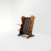 Antique_Dutch_Arts_and_Crafts_Hall_Bench_in_Solid_Oak_and_Red_Velvet,_Netherlands,_Early_1900s