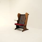 Antique_Dutch_Arts_and_Crafts_Hall_Bench_in_Solid_Oak_and_Red_Velvet,_Netherlands,_Early_1900s