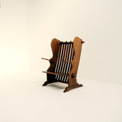 Antique_Dutch_Arts_and_Crafts_Hall_Bench_in_Solid_Oak_and_Red_Velvet,_Netherlands,_Early_1900s