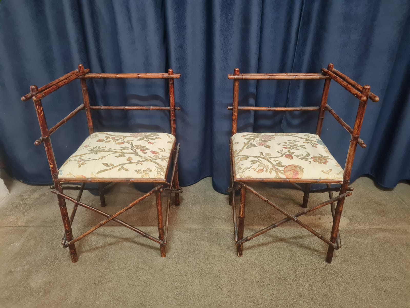 Set_of_Antique_Faux_Bamboo_Parlor_Armchair,_,_taburet,_coffee_table_and_bench_By_Maison_Staněk_Prague_from_1910