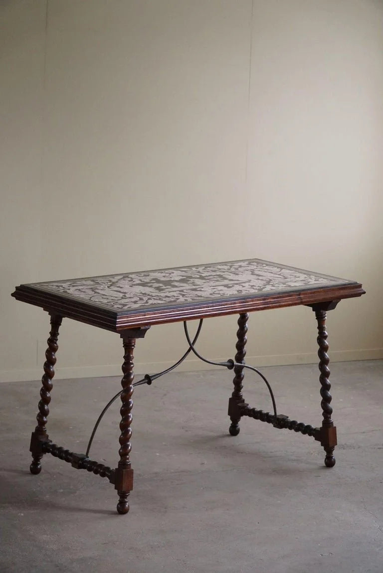 Antique_Italian_Center_/_Desk_Table,_Walnut_&_Marble,_Naples,_19th_Century
