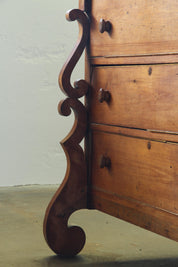 Antique_Solid_Pine_Chest_of_Drawers_with_Carved_Legs,_Victorian_and_American_Empire_Style