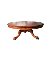 Antique_Round_Coffee_Table,_Solid_Wood,_Claw_Foot_Pedestal,_Victorian_Style