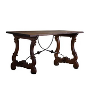 Antique_Spanish_Brutalist_Table_in_Solid_Oak_&_Wrought_Iron,_19th_Century