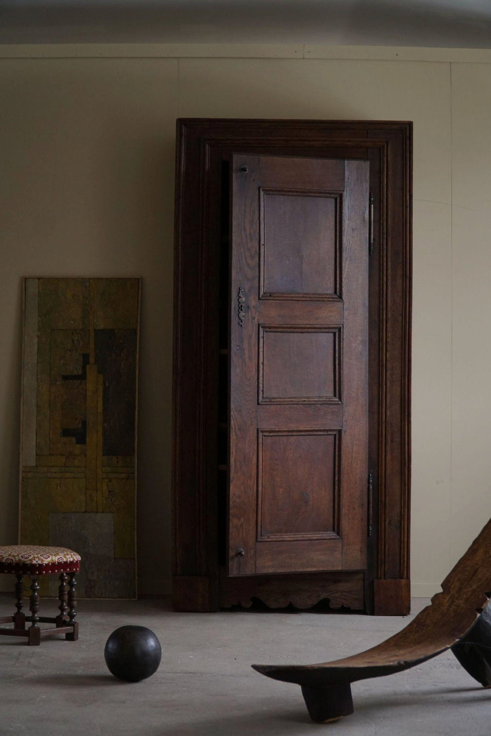 Antique_Tall_Oak_Cabinet,_Made_by_a_French_Cabinetmaker,_Late_19th_Century
