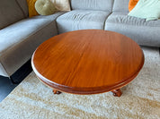 Antique_Round_Coffee_Table,_Solid_Wood,_Claw_Foot_Pedestal,_Victorian_Style