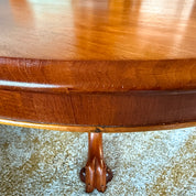 Antique_Round_Coffee_Table,_Solid_Wood,_Claw_Foot_Pedestal,_Victorian_Style