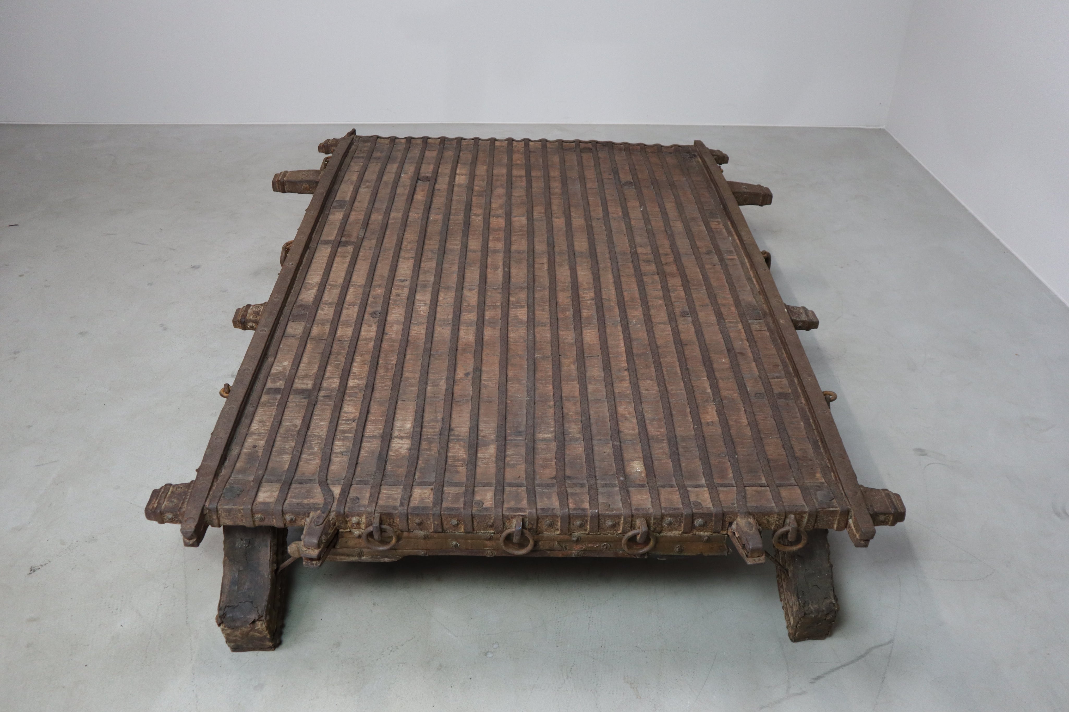 Antique_Wabi_Sabi_Indian_bullock_cart_platform_table,_c.1800