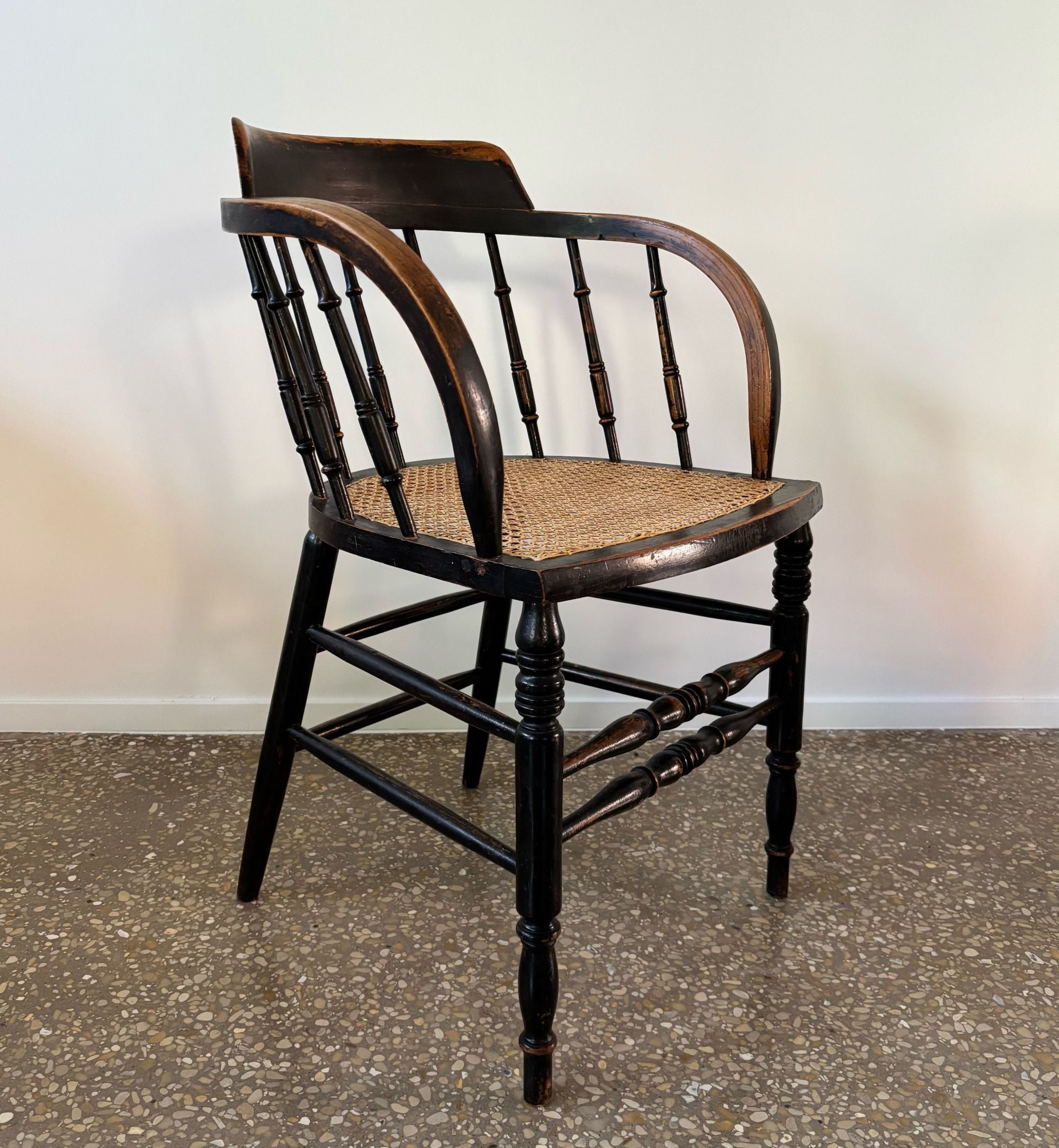 Antique_Organic_Black_Stained_Wood_Armchair_with_Cane_Seat,_circa_1880