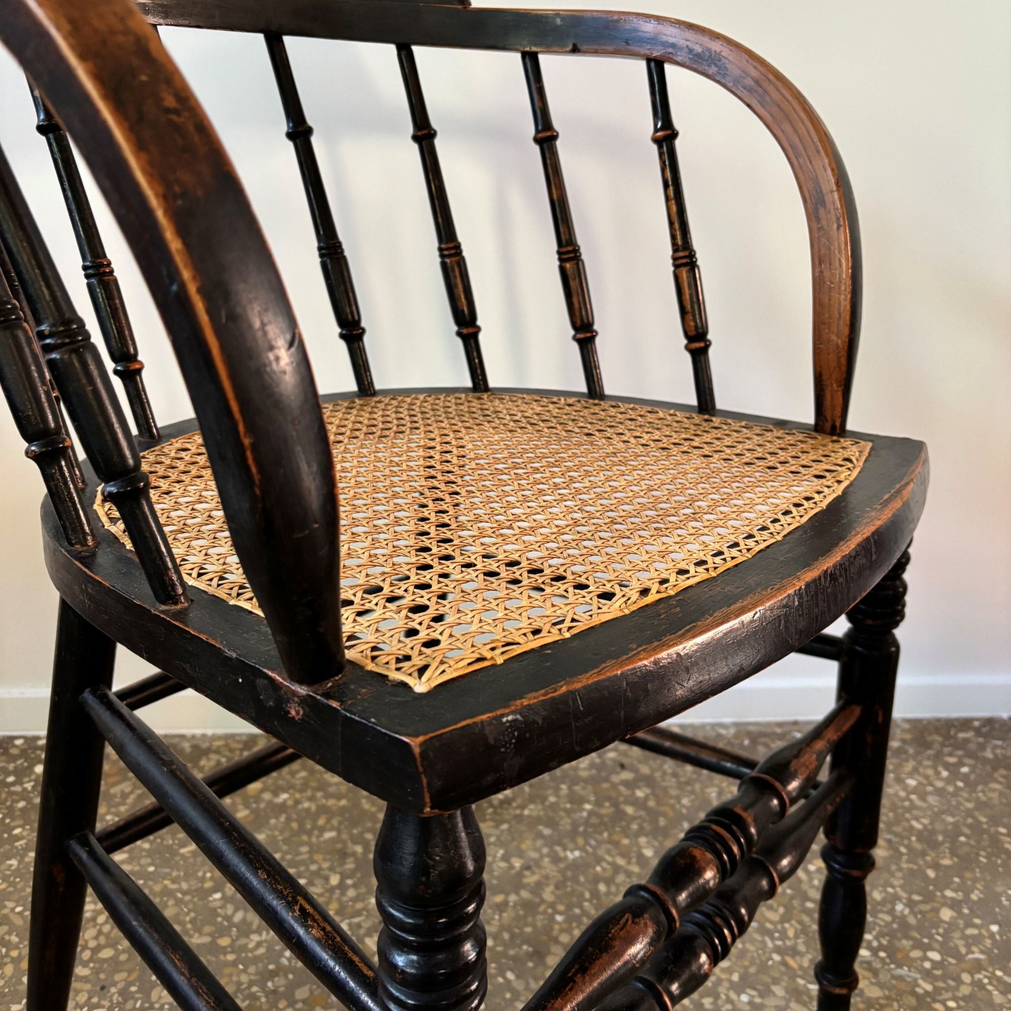 Antique_Organic_Black_Stained_Wood_Armchair_with_Cane_Seat,_circa_1880